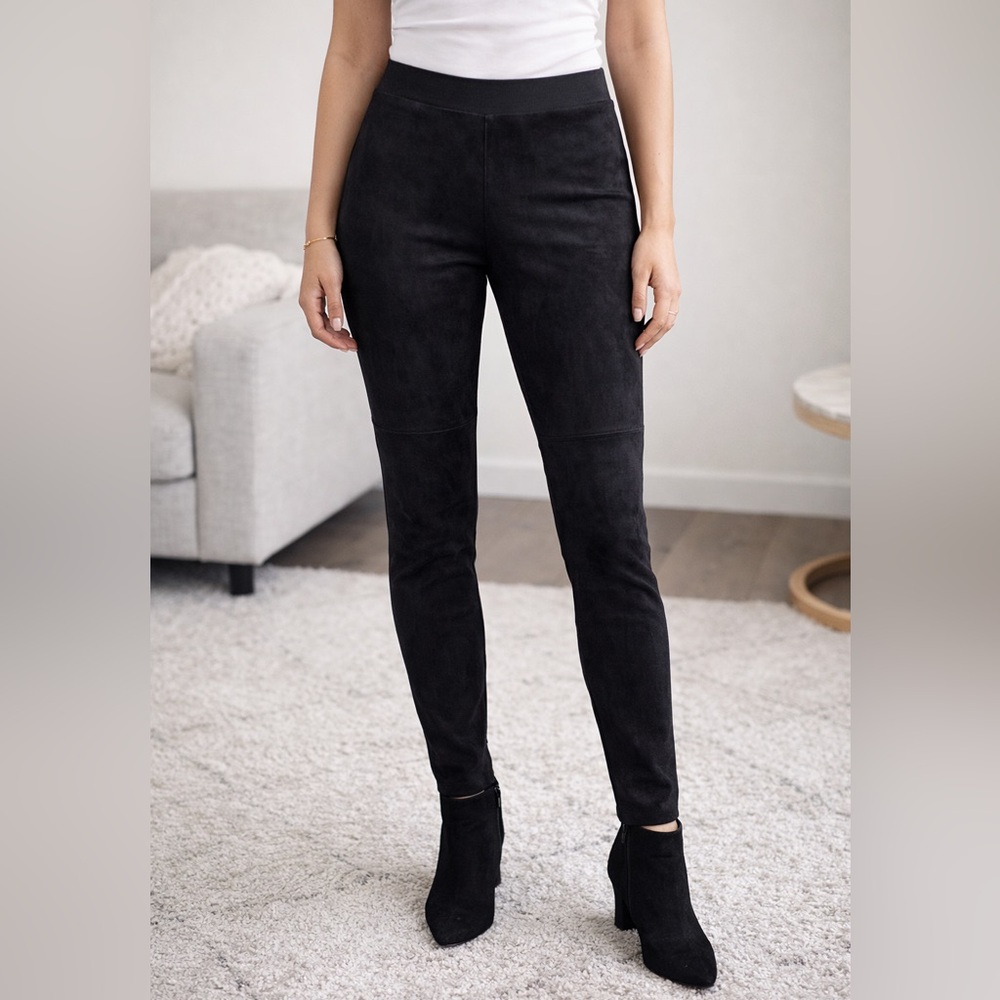 3/$30 Reitmans Black Suede Skinny Pants